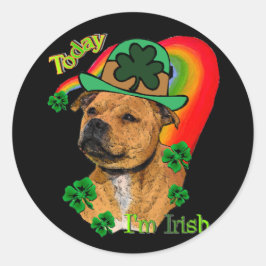 Staffordshire Bull Terrier St. Pat's Runder Aufkleber