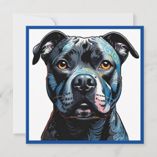 Staffordshire Bull Terrier (Staffy Foil Notecard) Feiertagskarte