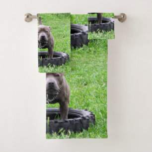 Staffordshire Bull Terrier Time to Play, Badhandtuch Set