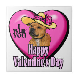 Staffordshire Bull Terrier Valentinstag Fliese