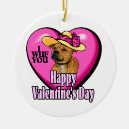Staffordshire Bull Terrier Valentinstag Keramikornament