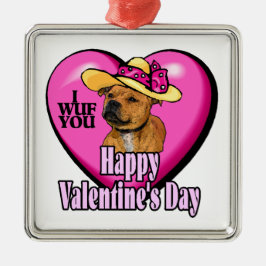 Staffordshire Bull Terrier Valentinstag Ornament Aus Metall