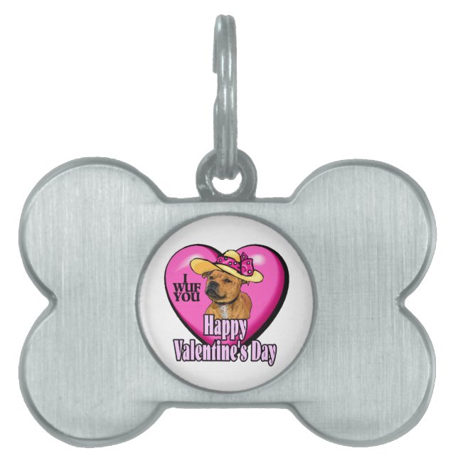 Staffordshire Bull Terrier Valentinstag Tiermarke (Vorderseite)