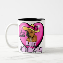 Staffordshire Bull Terrier Valentinstag Zweifarbige Tasse