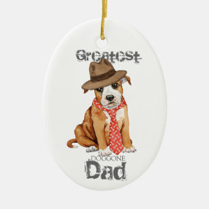 Staffordshire Bull Terrier Vater Keramik Keramik Ornament