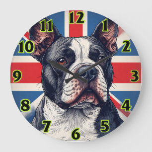 Staffordshire Bull Terrier Vereinigtes Königreich  Große Wanduhr