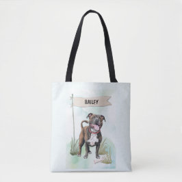 Staffordshire Bull Terrier Watercolor Personalized