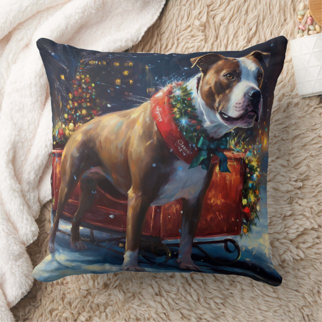 Staffordshire Bull Terrier Weihnachtsfest Kissen (Decke)