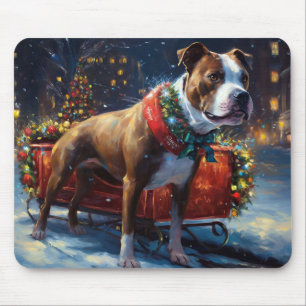 Staffordshire Bull Terrier Weihnachtsfest Mousepad