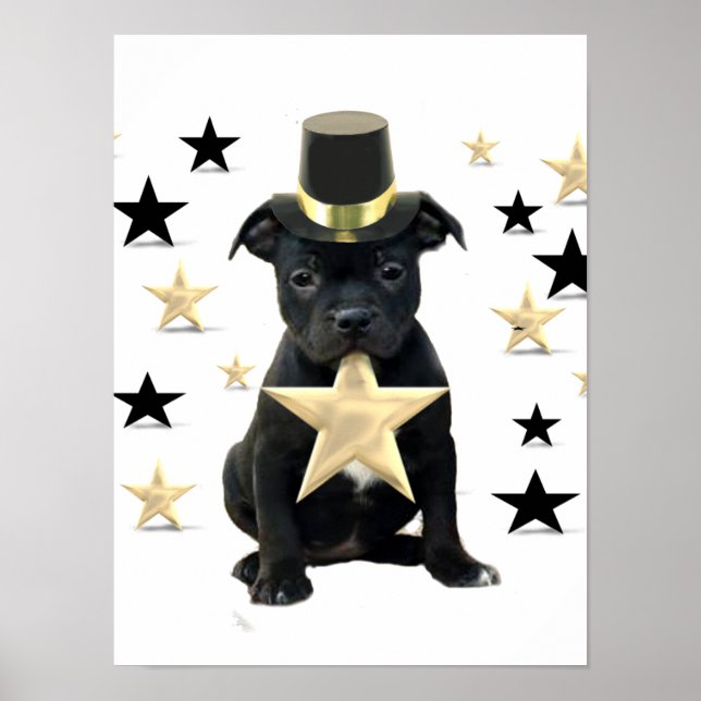 Staffordshire Bull Terrier Welpenposter Poster (Vorne)