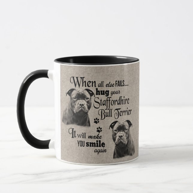 Staffordshire Bull Terrier, wenn alles versage Tasse (Links)
