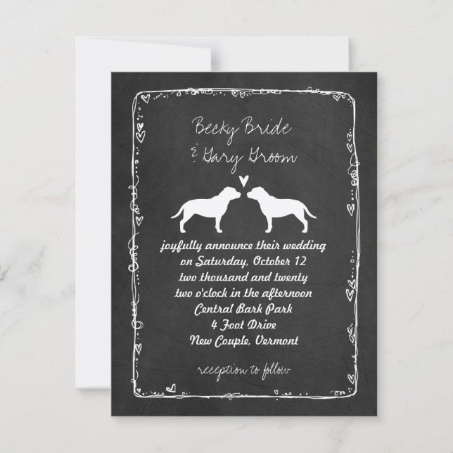 Staffordshire Bull Terriers Wedding Announcement Einladung (Vorderseite)