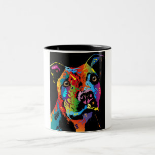 Staffordshire-Bullterrier Zweifarbige Tasse