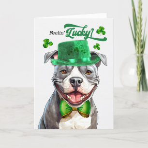 Staffordshire Dog Feelin' Lucky St Patrick's Day Feiertagskarte