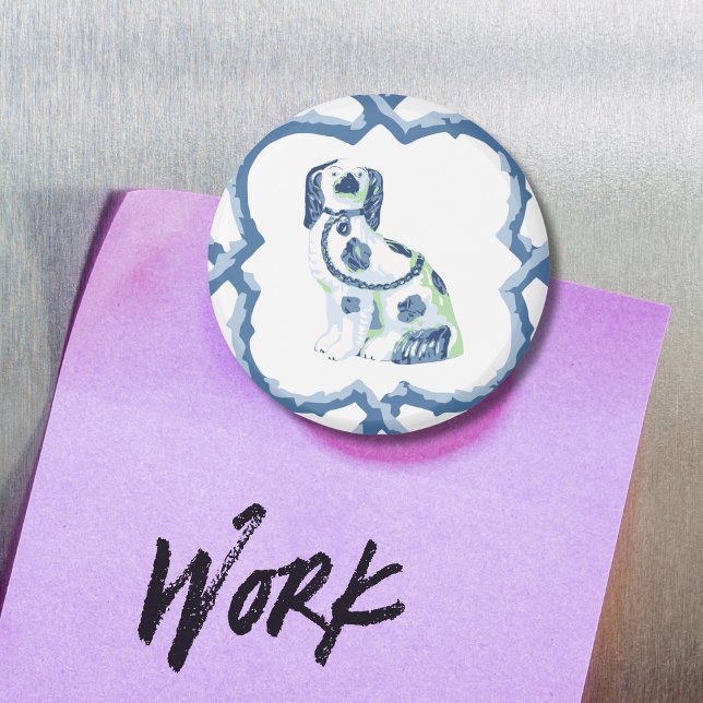 Staffordshire Dog Opt 1 in Slate and Green Magnet (Von Creator hochgeladen)