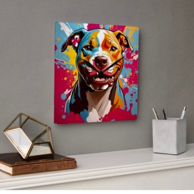 Staffordshire Geburtstags-Spaß Quadratische Wanduhr (Von Creator hochgeladen)