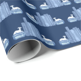 Staffordshire-Greyhounds und Bücher-Wrap-Papier Geschenkpapier