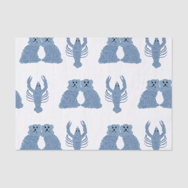 Staffordshire Hogs Lobster Ginger Jars Seidenpapier (Vorderseite)