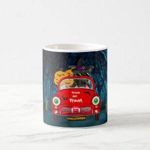 Staffordshire Hund fährt Auto Gruseliges Halloween Kaffeetasse