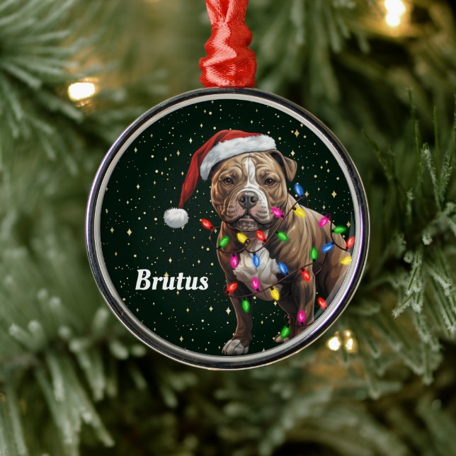 Staffordshire Hund Personalisierte Weihnachtsschmu Ornament Aus Metall (Baum)