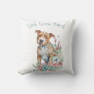 Staffordshire Terrier Dog Mama Floral Kissen