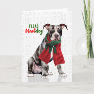 Staffordshire Terrier Hund Flöhe Navidog Weihnacht Feiertagskarte