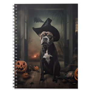 Staffordshire Terrier Kürbisse Halloween Gruselig  Notizblock