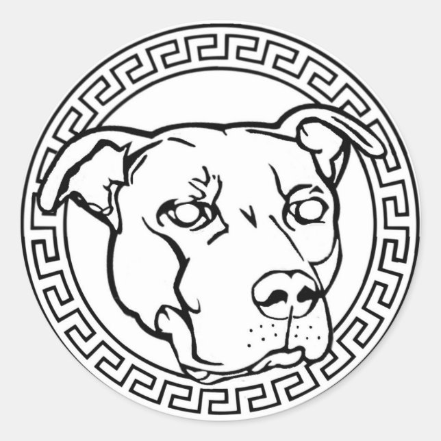 Staffordshire Terrier Logo Round Autoaufkleber Runder Aufkleber (Vorderseite)