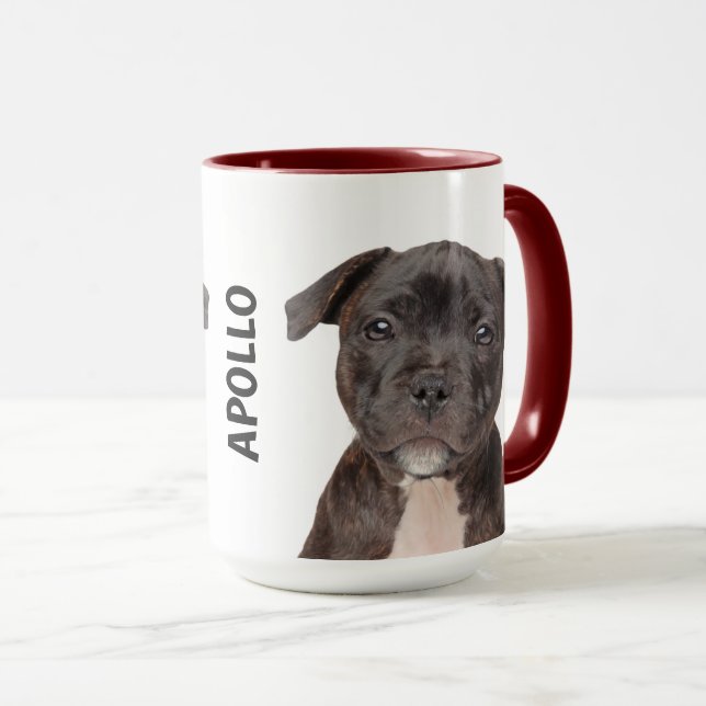 Staffordshire Terrier personalisierter Mug Tasse (VorderseiteRechts)