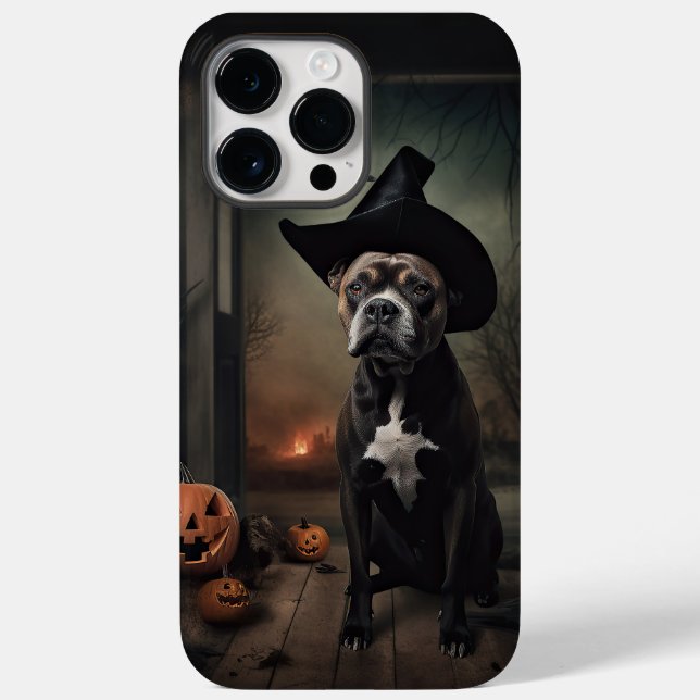 Staffordshire Terrier Pumpkins Halloween Beängstig Case-Mate iPhone Hülle (Rückseite)
