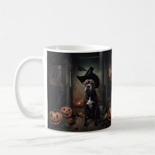 Staffordshire Terrier Pumpkins Halloween Beängstig Kaffeetasse