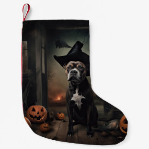 Staffordshire Terrier Pumpkins Halloween Beängstig Kleiner Weihnachtsstrumpf