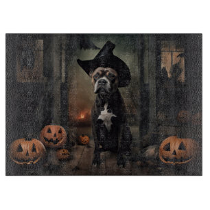 Staffordshire Terrier Pumpkins Halloween Beängstig Schneidebrett