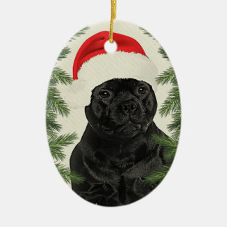Staffordshire-Terrier-Vintages Art-Weihnachten Keramikornament
