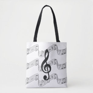 Staffs and Treble Clef on Black