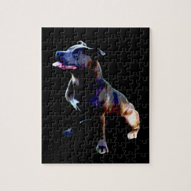 Staffy Bull Terrier Oil Paint, Jigsaw Puzzle (Vertikal)