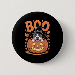 Staffy Costume Pumpkin Halloween Staffordshire Bul Button