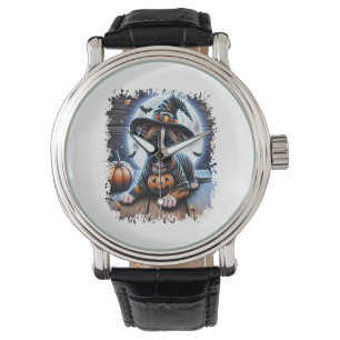 Staffy Dog Halloween Square Armbanduhr