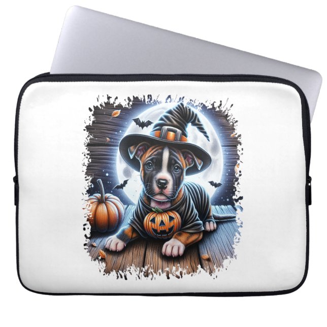 Staffy Dog Halloween Square Laptopschutzhülle (Vorderseite)