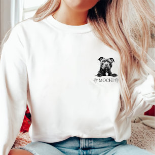 Staffy Dog Hand Zeichne Personalisiert Sweatshirt