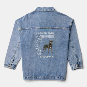 Staffy Dog Mama Stafford Vater Staffordshire Bull Jeansjacke