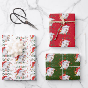 Staffy Dog Pattern Weihnachten Geschenkpapier Set