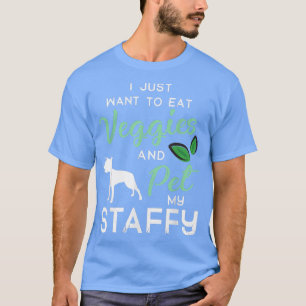 Staffy Funny Vegan Dog Lover Eigentümer Xmas Gebur T-Shirt
