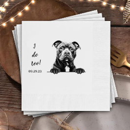 Staffy Hund Zeichnend Personalisiert Ich tue auch Serviette