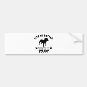 Staffy Hundezuchtentwürfe Autoaufkleber