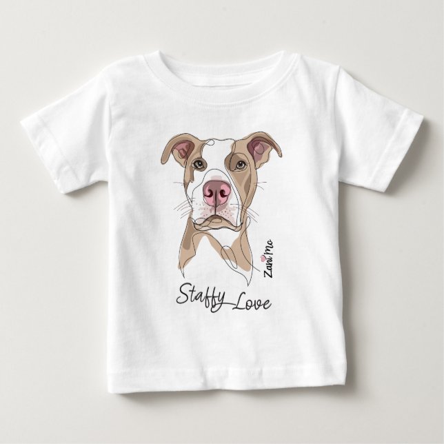 Staffy Liebe - Zani Mo Protection Baby T-shirt (Vorderseite)