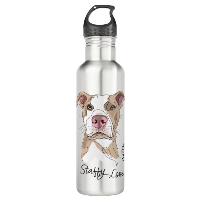 Staffy Liebe - Zani Mo Protection Edelstahlflasche (Vorderseite)