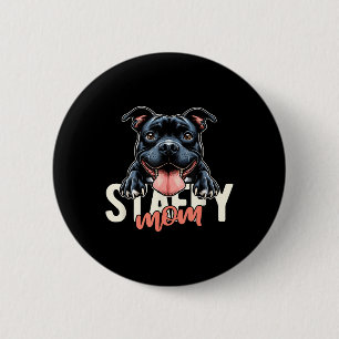 Staffy Mama Staffordshire Bull Terrier Dog Tattoo  Button
