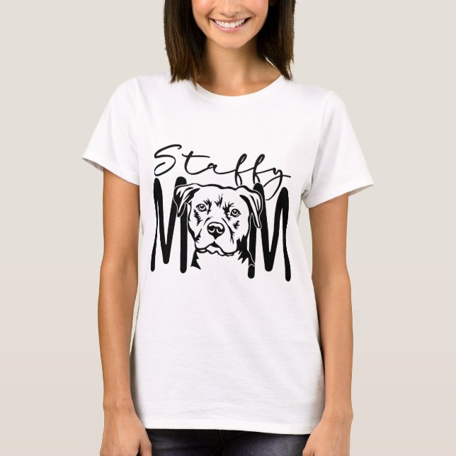 Staffy Mama T-Shirt (Vorderseite)