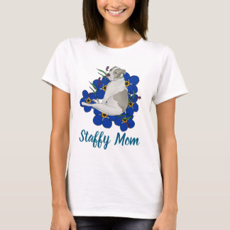 Staffy Mom Tee – Staffordshire Bull Terrier Art